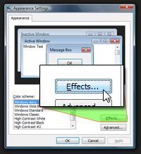 Appearance Settings options in Windows Vista