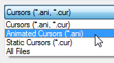 Narrowing the search to animated cursors