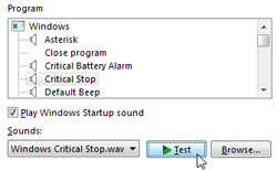 Configuring Windows Vista sounds