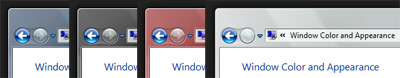 Window color options in Windows Vista