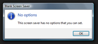 No-option screensavers in Windows Vista