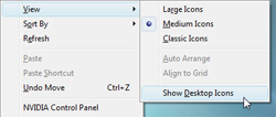Show/hide desktop icons in Windows Vista