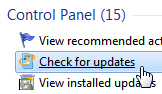 Access Windows Updates from the start menu in Windows 7