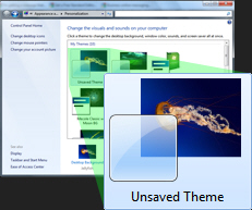 An unsaved theme in Windows 7