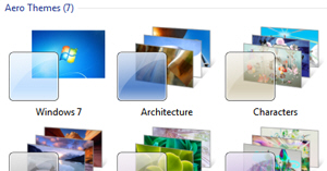Change to an Aero theme in Windows 7
