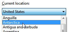 Choose another country for the Windows 7 current location