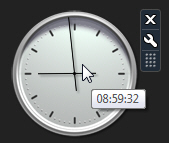 Clock gadget in action in Windows 7