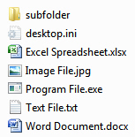 Common file extensions in Windows 7