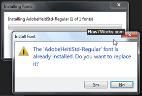 Confirm to add new fonts to your system