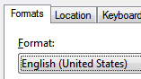 Current language setting and regional options in Windows 7