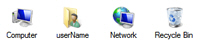 Default common desktop icons in Windows 7