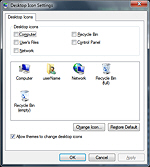Desktop Icon Settings dialog in Windows 7