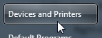 Devices and Printers visible on the Windows 7 start menu