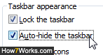 Enable automatically hiding the taskbar