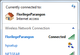 Get the name of the current wireless connection in Windows 7