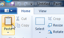 Paste a screenshot inside MS Paint in Windows 7