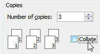 Print several copies of the same document without collating