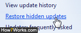 Restore hidden updates in Windows 7