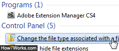 Search for file extension in the start menu