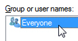 Select file permissions for a network group or select user names