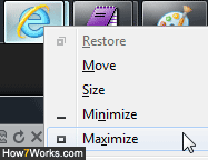 Shift right-click to maximize a program in Windows 7