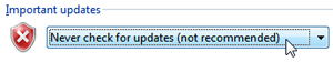 Turn off automatic Windows Updates in Windows 7