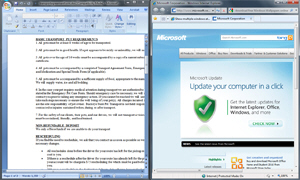 Vertical side-by-side programs in Windows 7