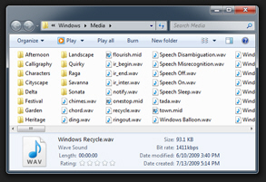 Media system sounds folder in Windows 7