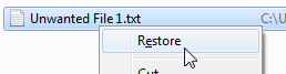 Undelete or restore files from the Recycle Bin