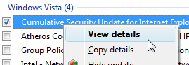 View Windows Updates details