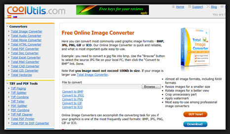 Free online image format conversion tool for Windows icons