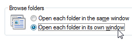 Open folder settings in Windows XP and Windows Vista