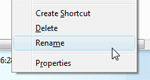 Rename files and folders with the right-click menu