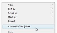 Customizing folders' settings in Windows Vista