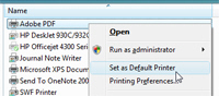 Set your default printer in Windows Vista