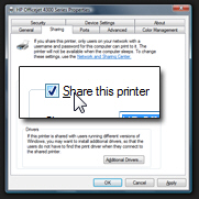Enable printer sharing in Windows Vista