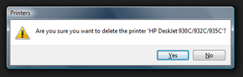 Confirmation to delete printers in Windows Vista