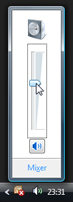 The taskbar's volume slider in Windows Vista
