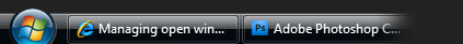 Taskbar buttons in Windows Vista