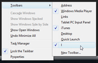 Close (or hide) a custom folder toolbar from Windows Vista's taskbar