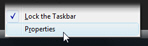 Configure the taskbar options