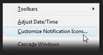Configure notification icons settings and options