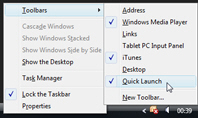 Hiding Quick Launch in Windows Vista