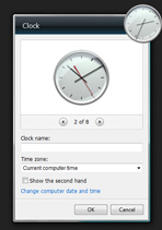 Configure clock gadget options in Vista