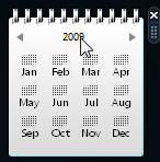 Showing 'year view' in the calendar gadget