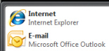 Internet Explorer shortcut in start menu