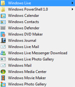 Pre-installed applications in Windows Vista