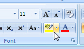Highlighting text in yellow in Microsoft Word