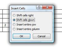 Insert Cell dialog in Microsoft Word 2007