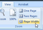 Access named zooms from the ribbon in Word 2007